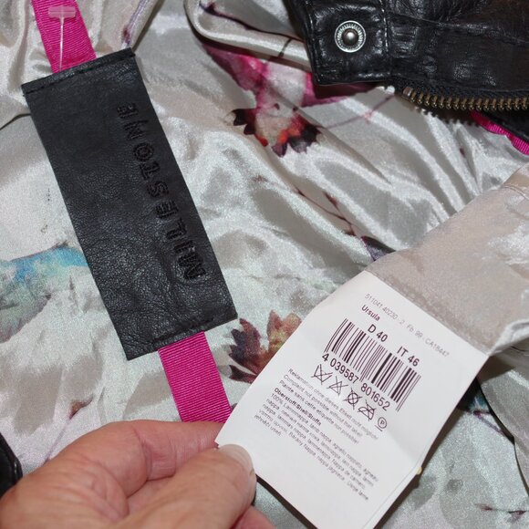 Milestone Ursula Lamb Nappa leather jacket women bomber size: IT 46 - Picture 2 of 7